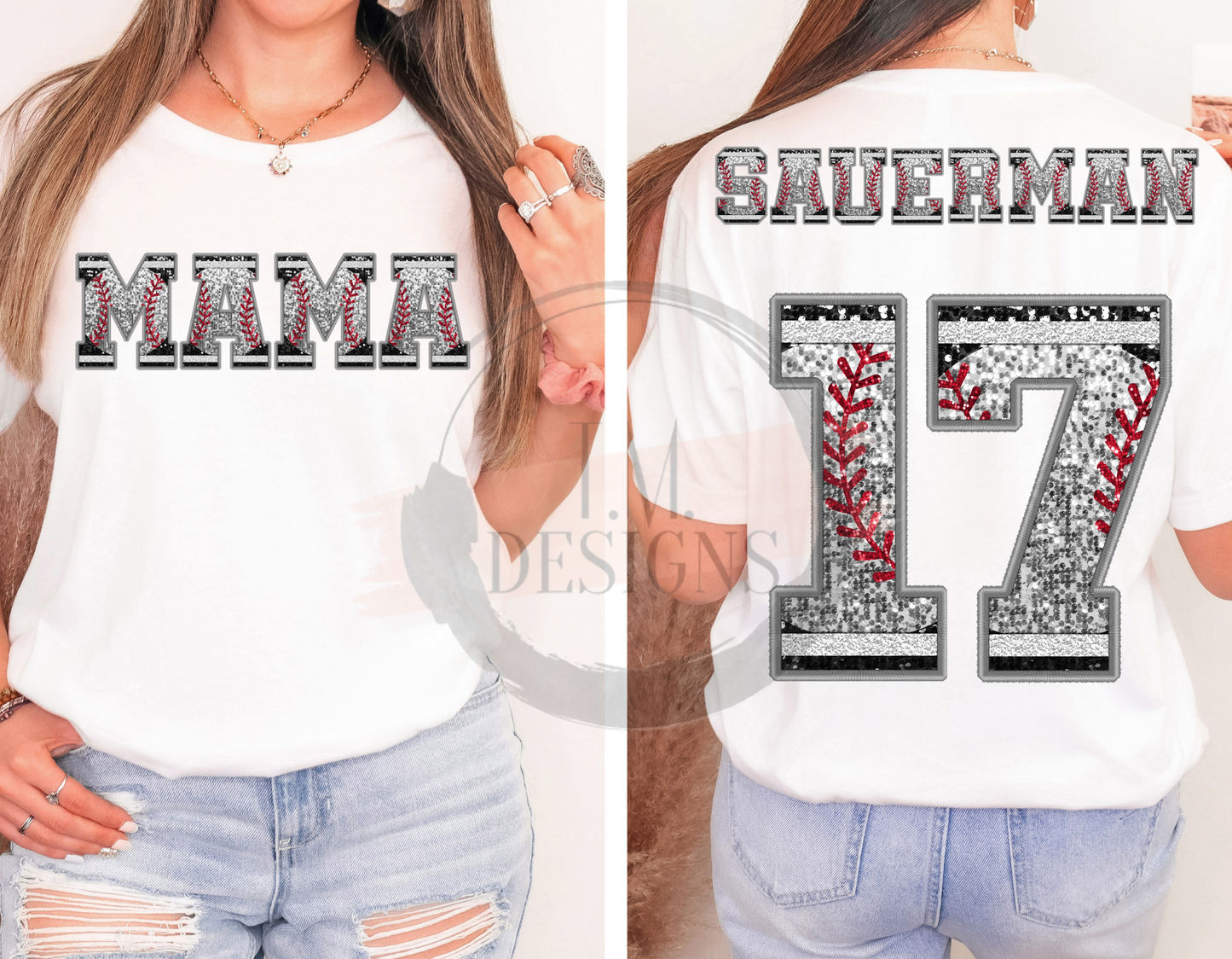 Custom Faux Baseball Mama