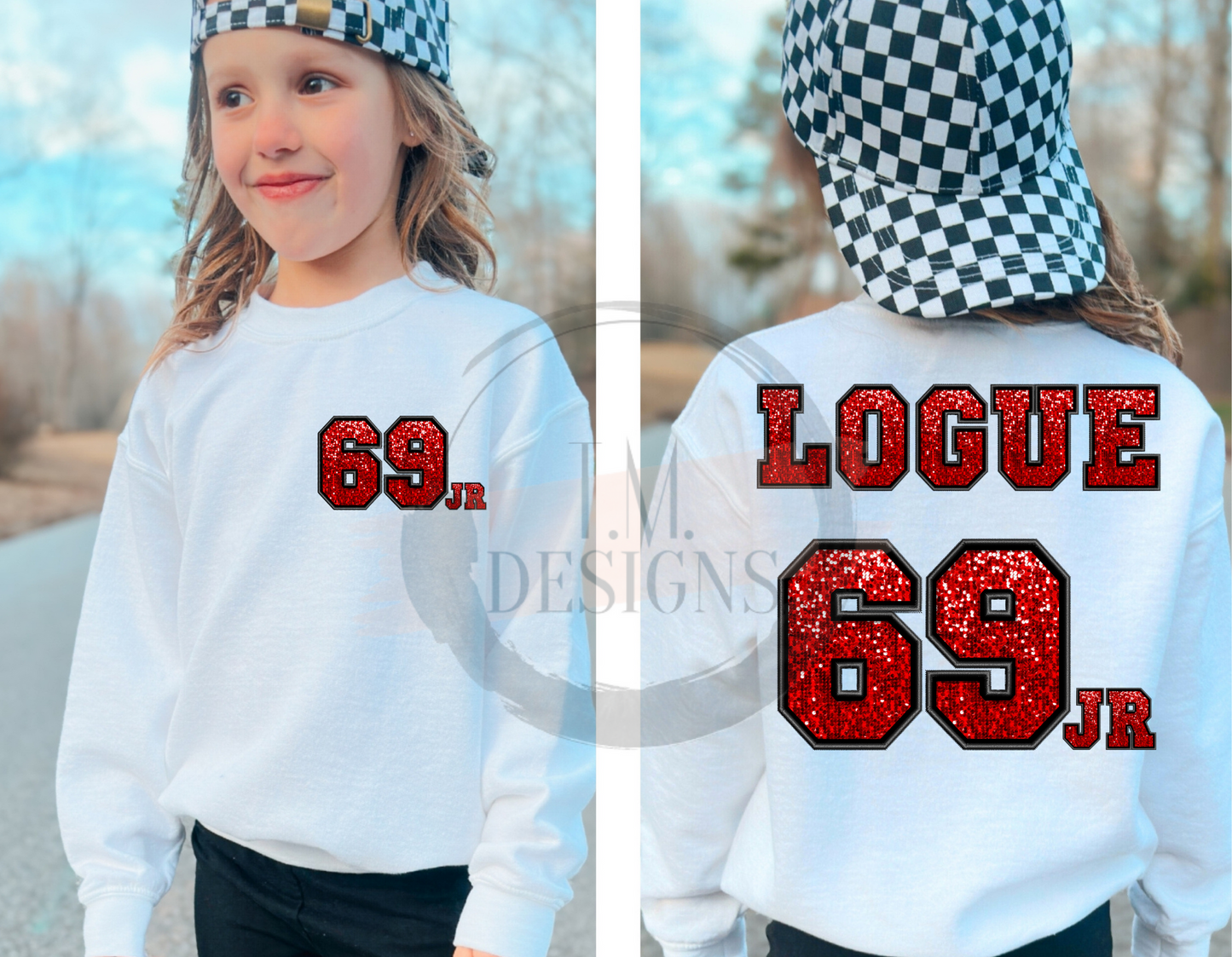 Faux Sequence Embroidery Last Name