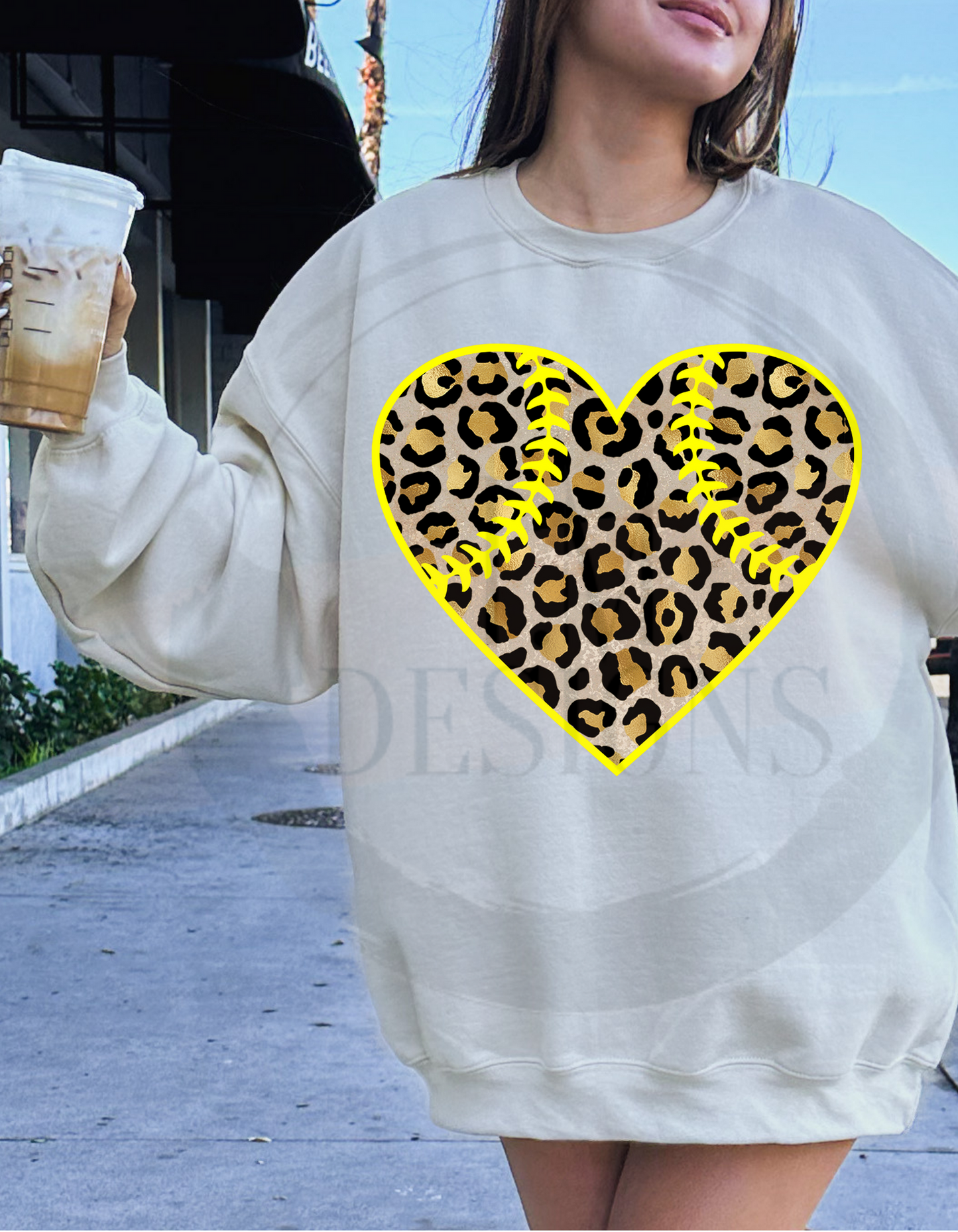 Cheetah Softball Heart