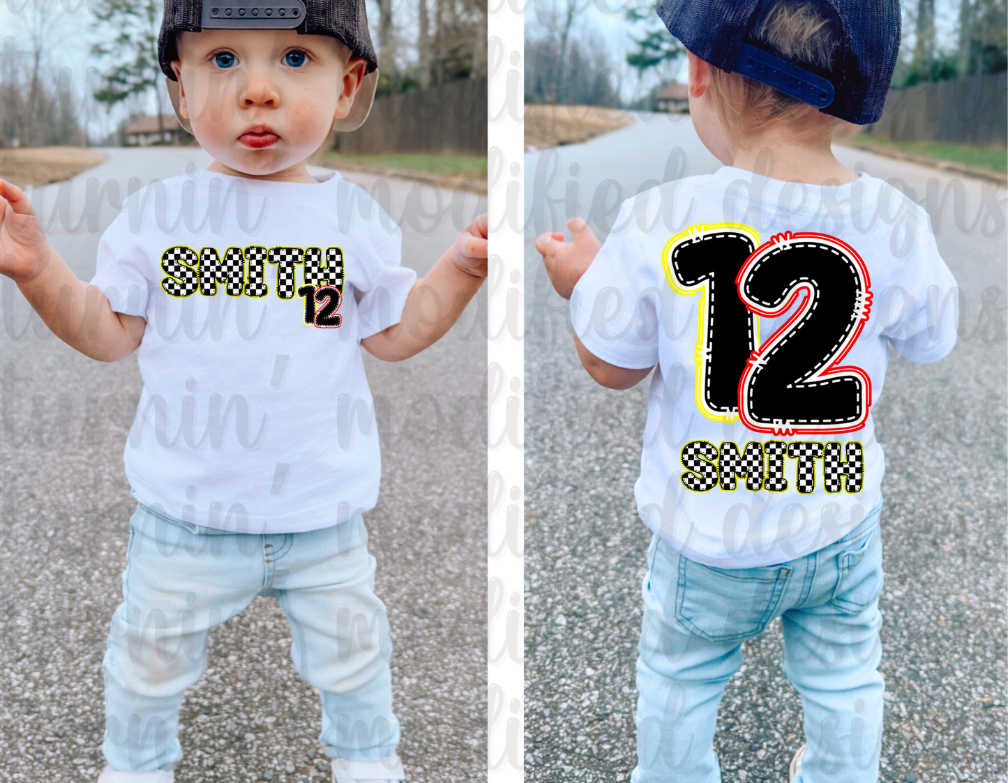 Custom Numbers W/ Last Name Kids