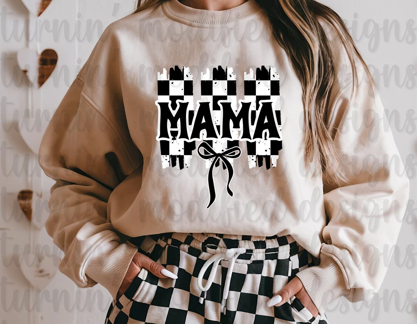 Checkered Mama W/ Bow