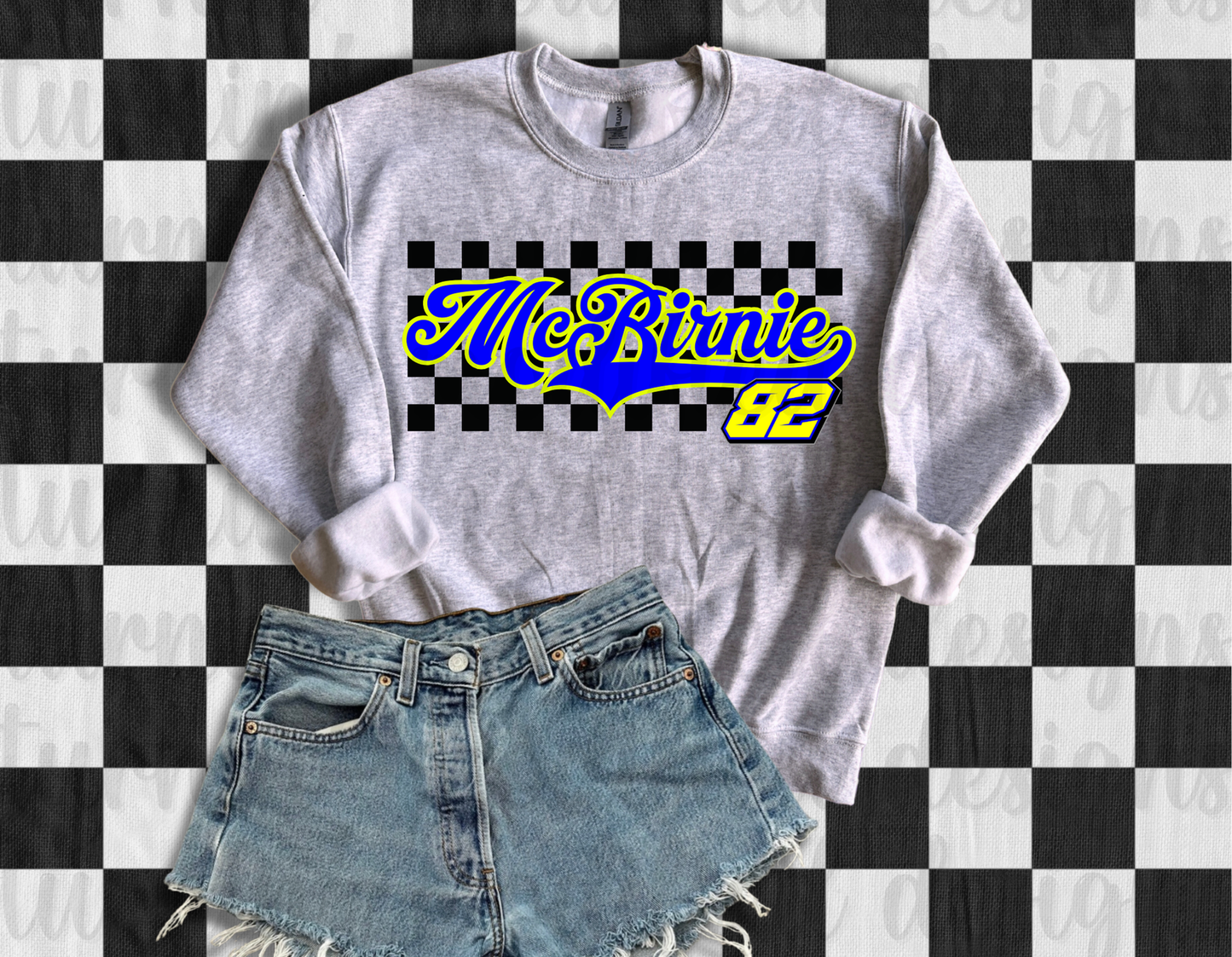 Retro Last Name W/ Number