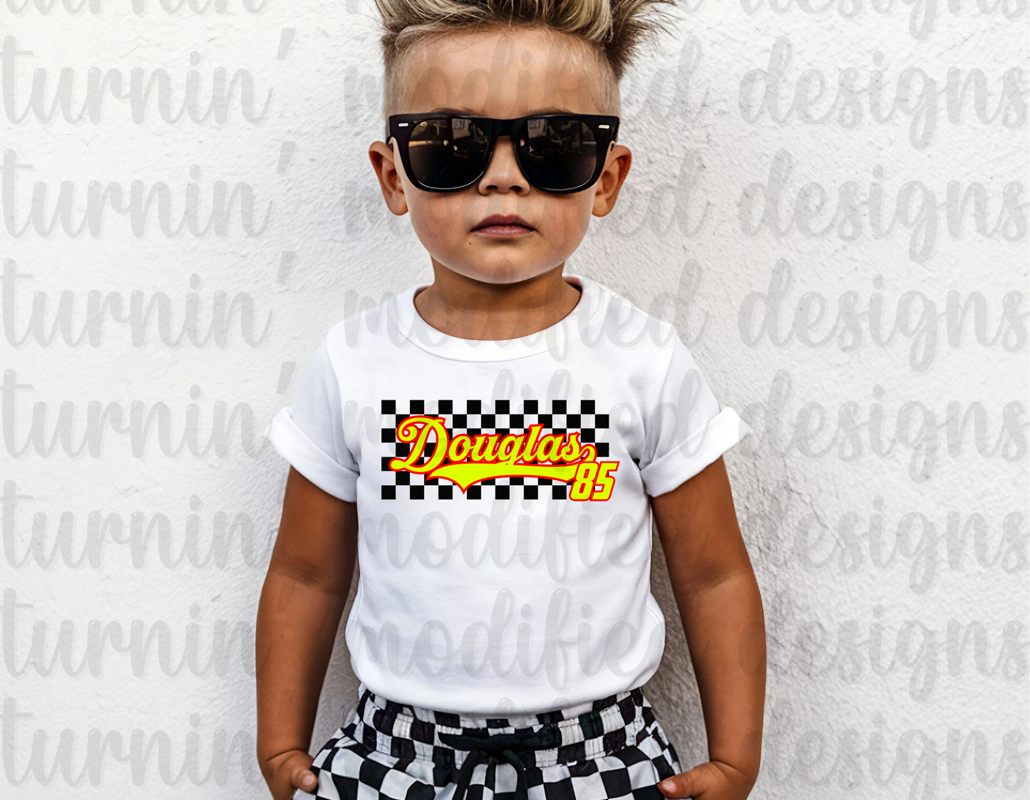 Retro Last Name W/ Number