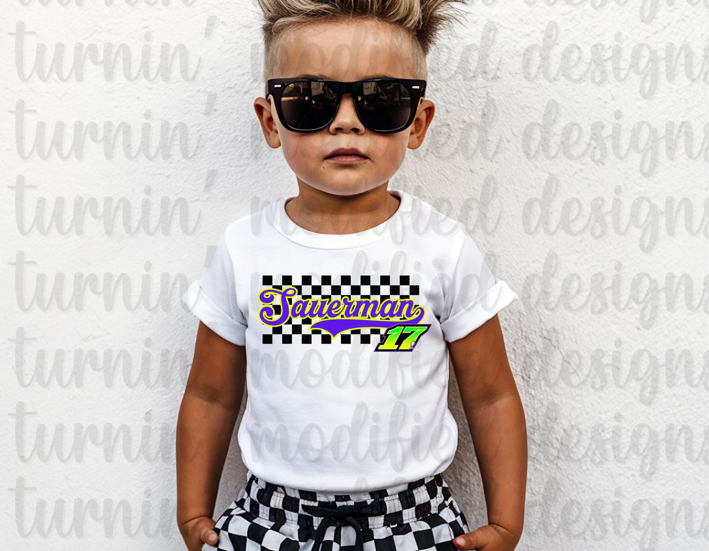 Retro Last Name W/ Number