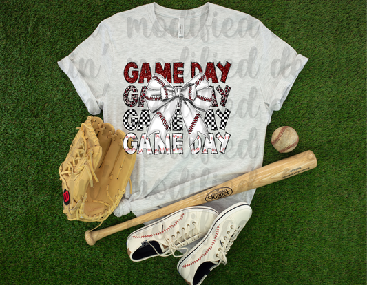 Stacked Baseball Gameday W/ Bow
