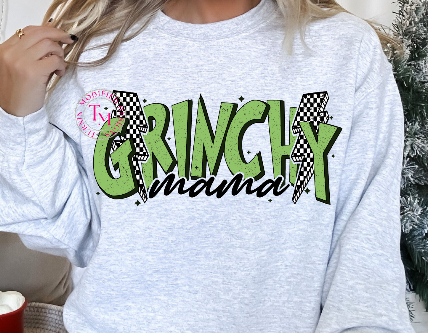 Grinchy Mama Checkered