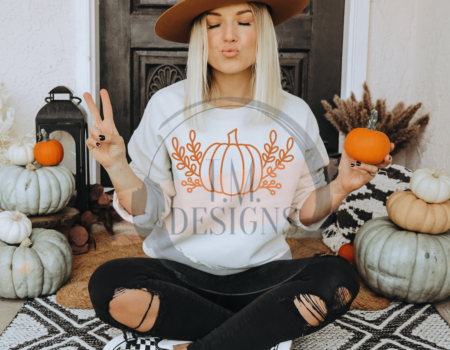 Orange Outline Pumpkin