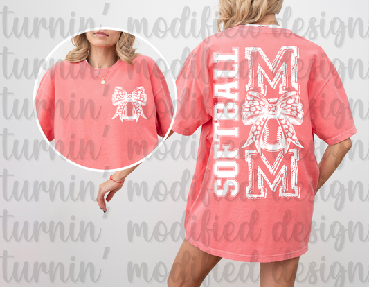 Softball Mom W/ Bow
