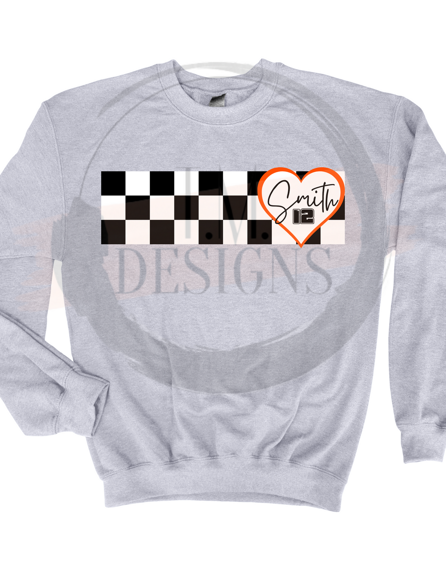 Checkered With Heart Last Name