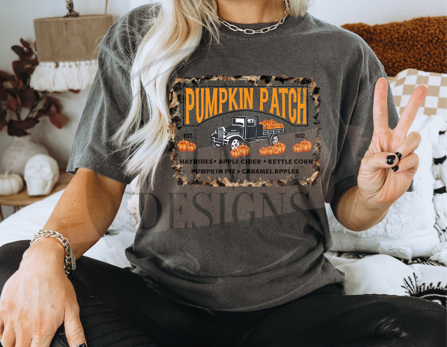 Pumpkin Patch Cheetah Border