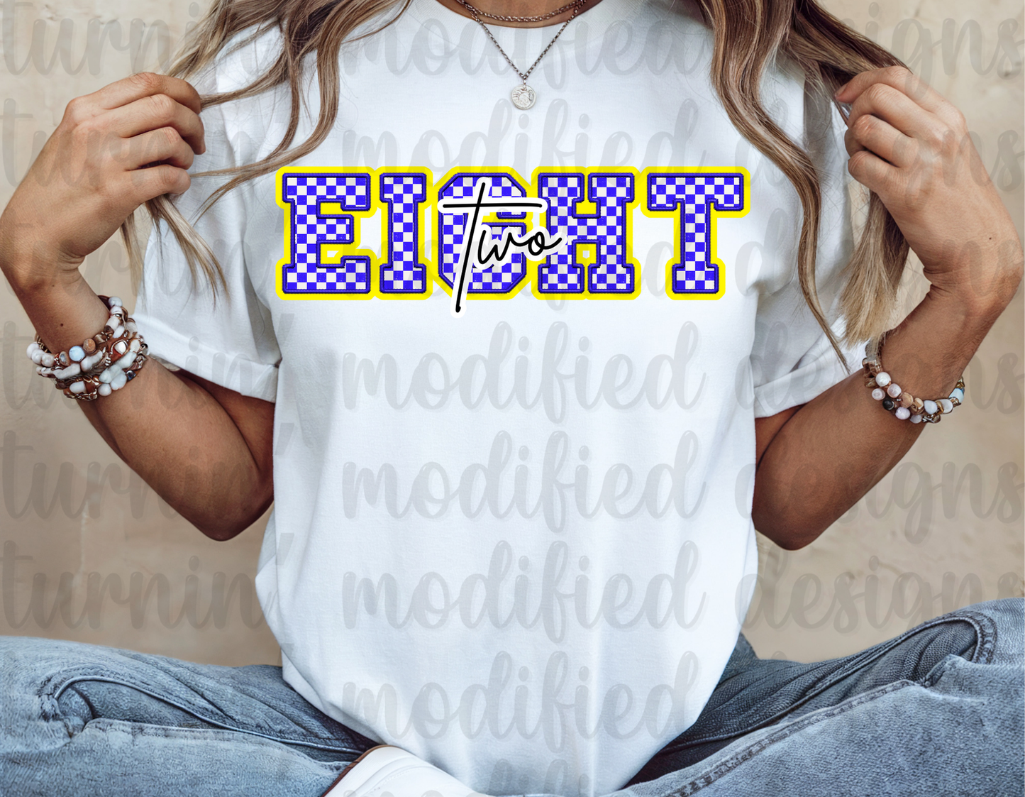 Checkered Number W/ Writing