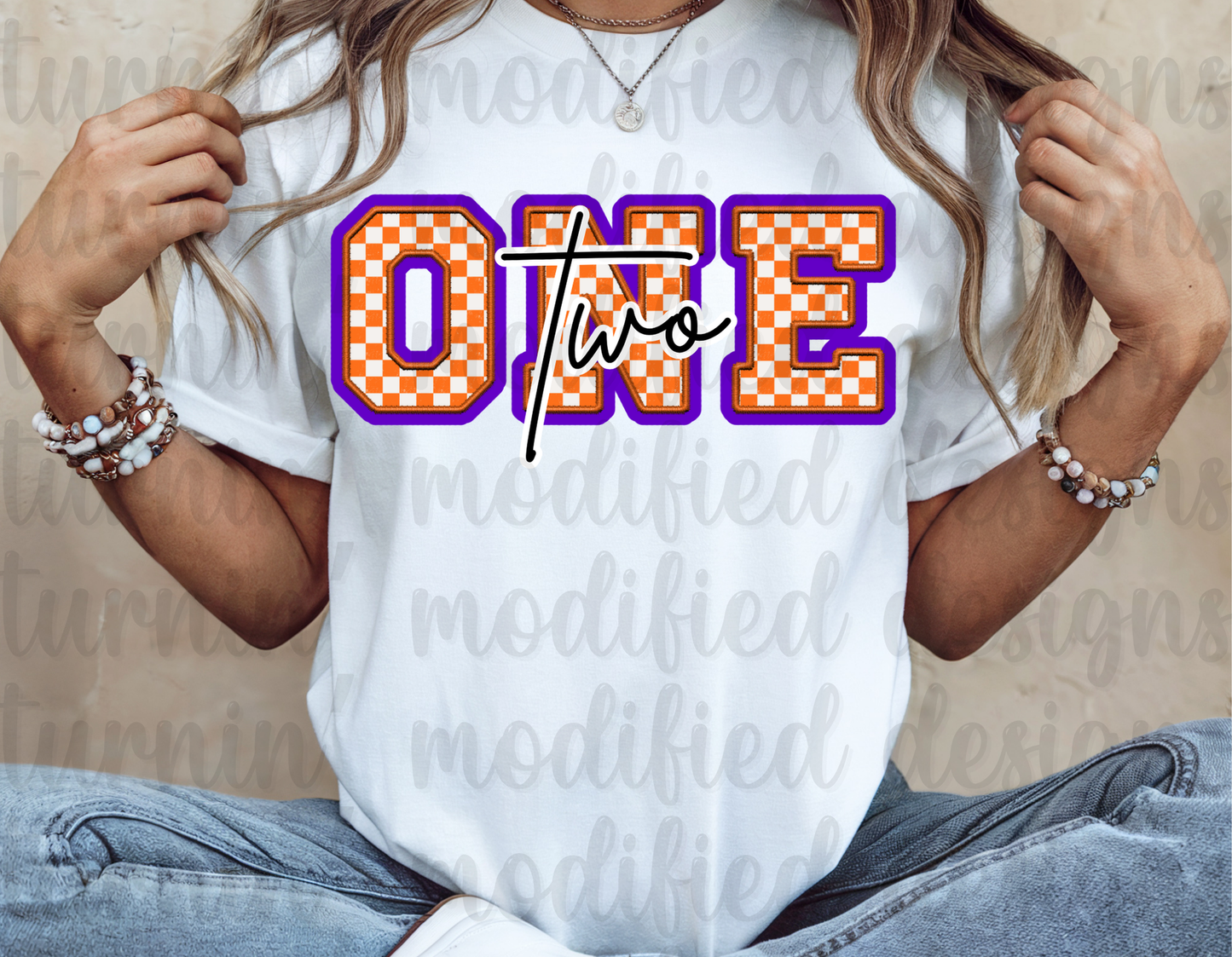 Checkered Number W/ Writing