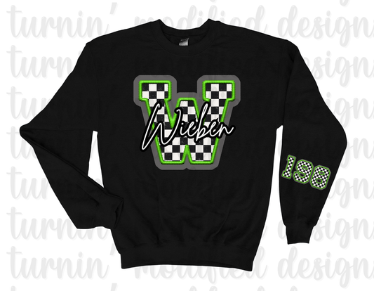 Checkered Intial W/ Number