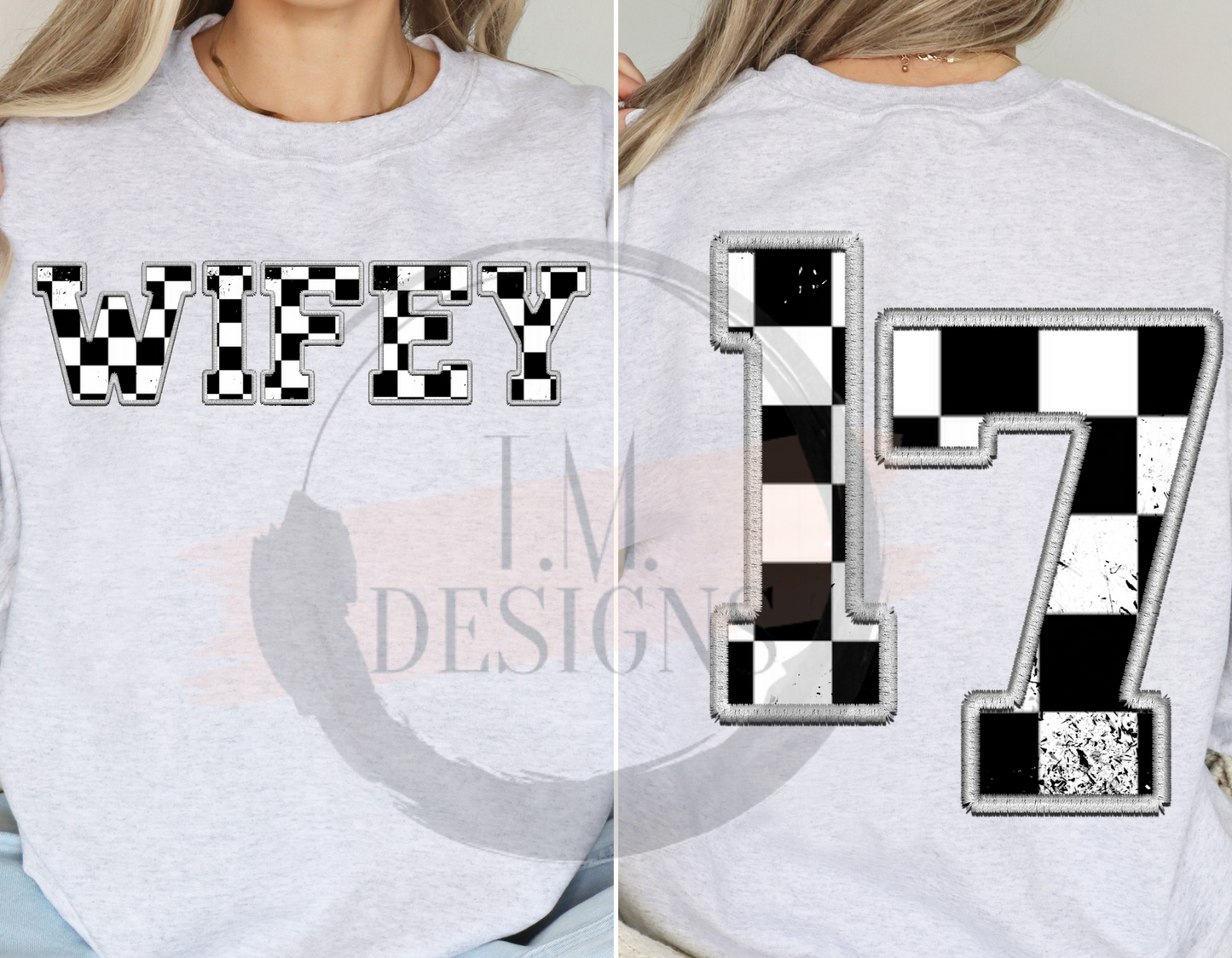 Checkered Wifey with Number