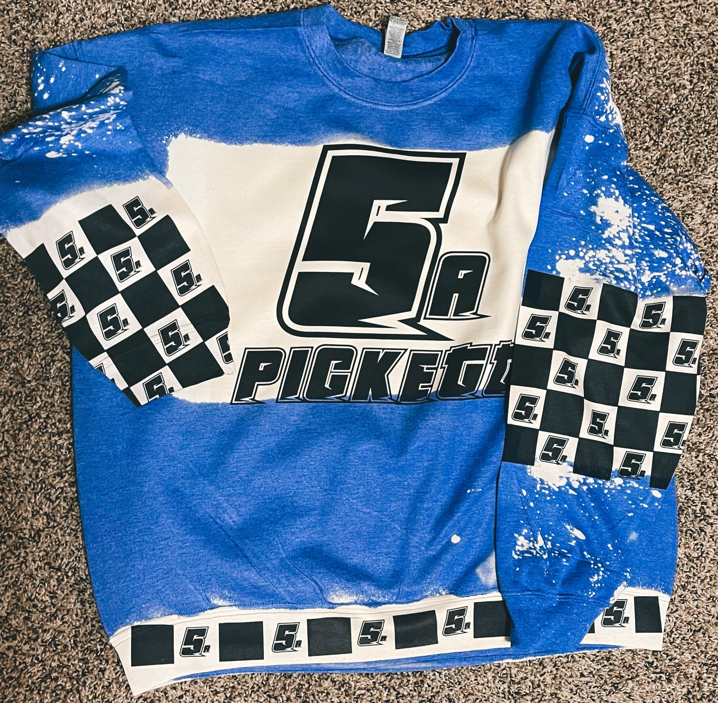 Custom Checkered Number Bleached