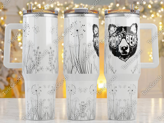 40 Oz Mama Bear Wildflowers