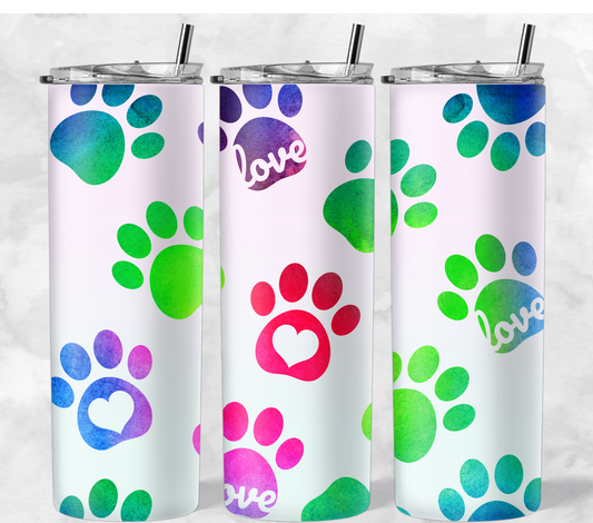 Watercolor Paw Prints