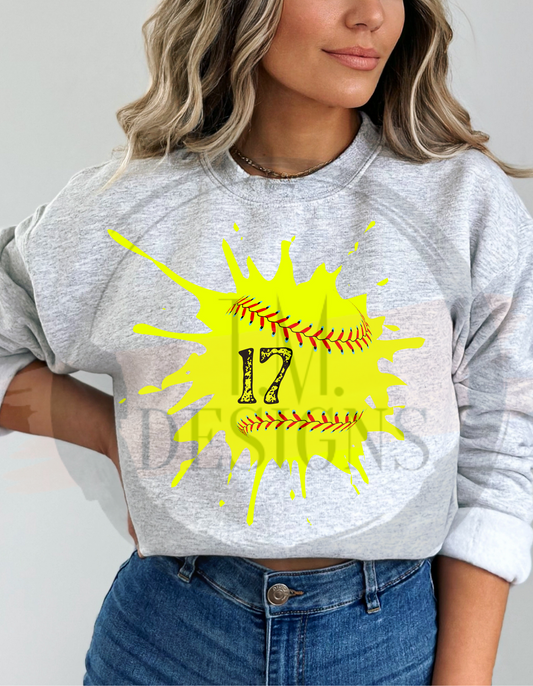 Custom Number Softball.Baseball
