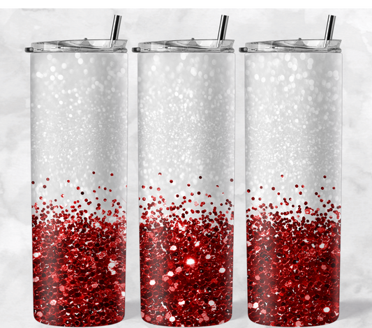 White and Red Glitter